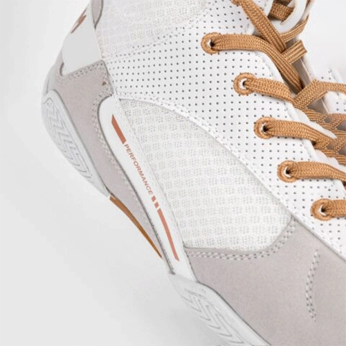 Elite Boxing Shoes White Gold – Premium Support & Style